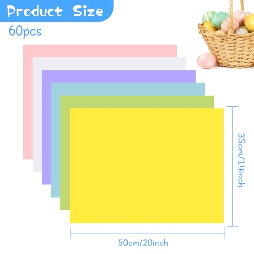 Image of NEBURORA 60 Sheets Multicolor Tissue Paper Spring Easter Gift Wrapping Paper Decorative Art Paper for DIY Easter Birthday Holiday Party Packing Decoration