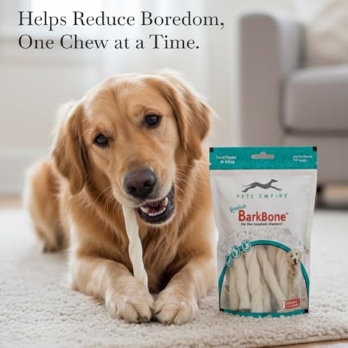 Image of Pets Empire Rawhide Chew White Sticks | Easily Digestible Rich of High Proteins | Treat Chew Nonveg Twisted Stick for Puppy | Dog Calcium Sticks Fresh & Natural10Pcs (Pack of 2)