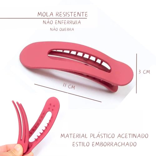 3 Clipes Grampos Presilha Prendedor Piranha De Cabelo Maquiagem Franja Moderno Make Hair Vintage Fos