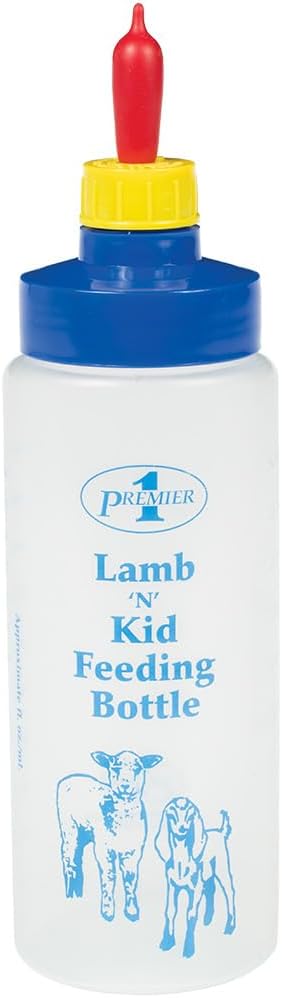 Premier 1 Lamb 'N' Goat Kid Wide-Mouth Feeding Bottle (Bottle, Pritchard Teat & Bottle Rack)
