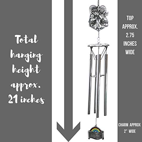 Banberry Designs Pet Memorial Wind Chimes - The Rainbow Bridge Story Windchime With An Angel And Animal Design - Loss Of Dog Or Cat Gift Idea - Approx 21 Inches Long - Printed Card Included #TOP2