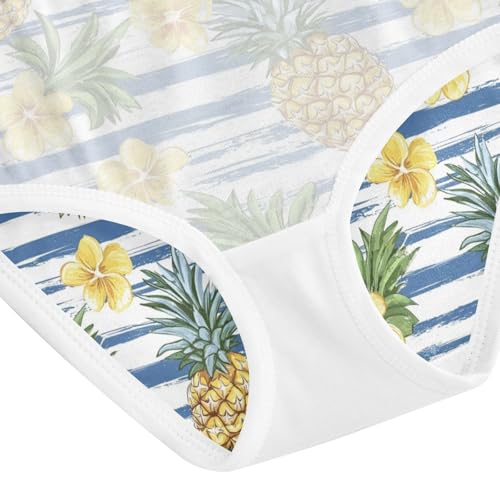 ZZKKO Yellow Pineapple Flower Girls Underwear Toddler Panties for Girls Comfort Brief Size 2-8T4