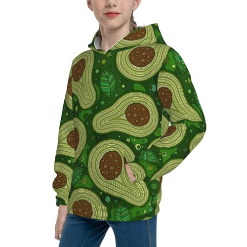 Big Colorful Avocados Kid Hoodies Boys Sweatshirts Girls Pullover with Pocket2
