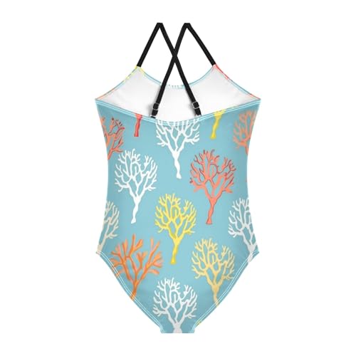 Summer Coral Girls One-Piece Swimsuit Beach Bathing Suit2