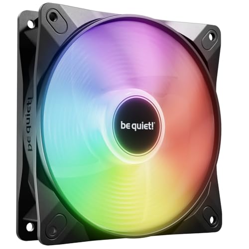be quiet! Light Wings LX Reverse Black ventilateur, 7 pales inversées, pour une admission d'air latérale ou par le bas, effets lumineux exceptionnels, hub éclairé et pales dépolies