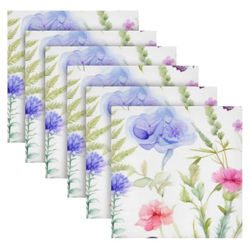 Servilletas de tela multicolor pack 6 diseño mariposa miniatura 2
