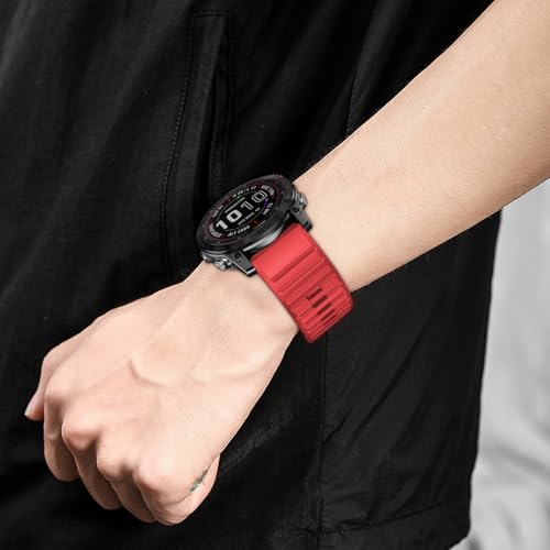 Image of Silicone Band for Garmin Enduro 3 2 /Fenix 8 pro /tactix 8 AMOLED 51mm /Fenix 7X /6X pro sapphire solar /5X plus, 26mm Quickfit Sprot Watch Strap Replacement for Descent Mk2i /3i /epix Pro /quatix 8 51mm