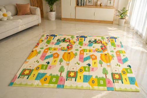 Image of WENGTY Extra Large Reversible Baby Play Mat, BPA Free Learning & Crawling Foldable Foam Mat (150X200 CM 8MM Thickness) (Alphabet)