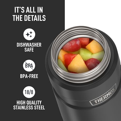 Image of THERMOS Stainless King Vacuum-Insulated Food Jar, 24 Ounce, Matte Black