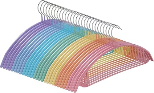 MOPUP Kleiderbügel, 28er-Pack, Pulloverbügel ohne Schulterwulst, 42 cm breite, robuste Kleiderbügel für den Kleiderschrank, rutschfeste Metallbügel mit PVC-Beschichtung für Pullover, Anzüge, Kleider