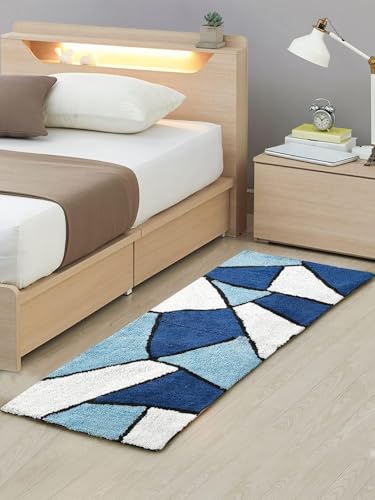 Image of Naze Modern Geometric Area Rug, Shag Texture, Multi-Colour Pattern with Extra Softness and Smooth, Silky Feel, for Living Room Carpet, Etc.clr-(Black Patten 3D),1, Size 5x7 feet
