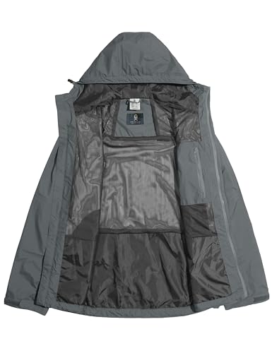 Image of Little Donkey Andy Men's Waterproof Rain Jacket Windproof Light Jacket Outdoor Rain Shell with Hood for Hiking Travel Golf