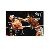 JUNXITING Max Holloway Poster Mixed Martial Signature Wall Art Canvas Print Home Decoration Painting (42285); Unframe; 24x36inch(60x90cm)