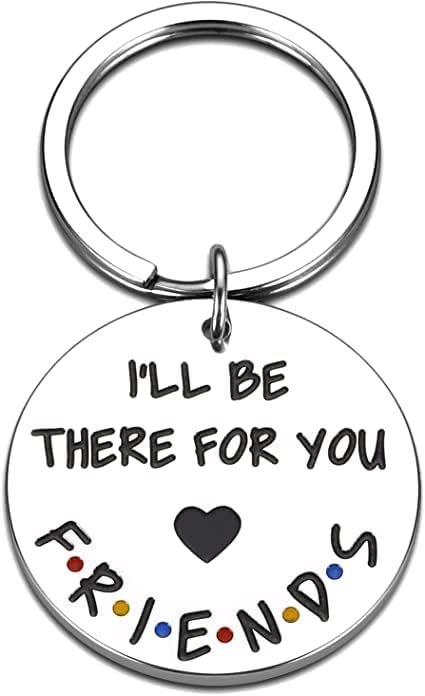 Image of Best Friend Friends TV Show Merchandise Keychain Gift for Women Men Friends I'll Be There for You Keychain for BFF Couples Dad Mom Birthday Graduation Christmas Double-sided Keyring Friendship