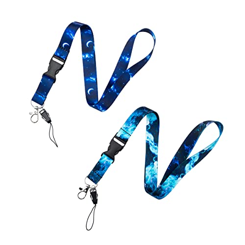 BLDXINWIN 5 Pack Starry Sky Lanyards for Car Keys ，Premium Soft Fabric Neck Lanyard ID Badge Holder Lanyard with Release Buckle for Men and Women - Thumbnail 7