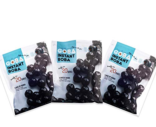 Instant Boba - 20 Seconds - Microwavable Tapioca Pearls - Brown Sugar Flavor - 15 Servings (5 per bag)