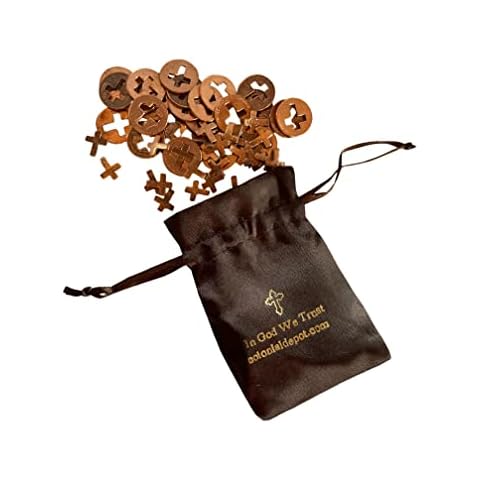 Colonial Depot Pennies from Heaven Gift Set of (25) Cross Pennys (25) Crosses Cut Outs in God We Trust Velvet Pouch Christian Charms for Jewelry Making, Church Gifts, Spread Gods Word USA Cover