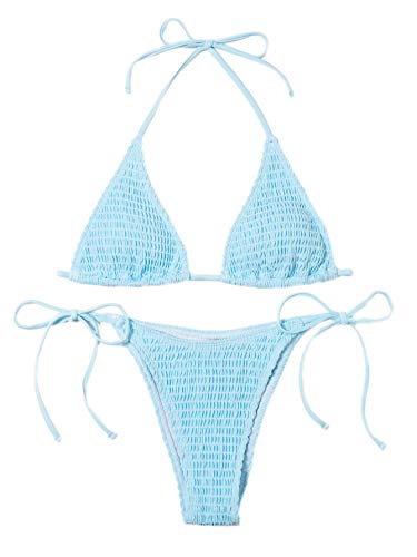 Halter Neck Triangle Tie Side String Bikini