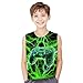 OOTBIN Boys Tank Tops Tie Dye Shirt Kids Sleeveless T Shirts Neon Green Lightning Tees for 9-10 Years Girls