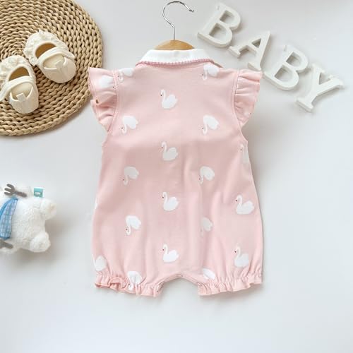 Baby Girl Romper Cute Cartoon Printed Short Sleeve One-Piece Romper Infant Summer Clothes 100% Cotton Jumpsuit2