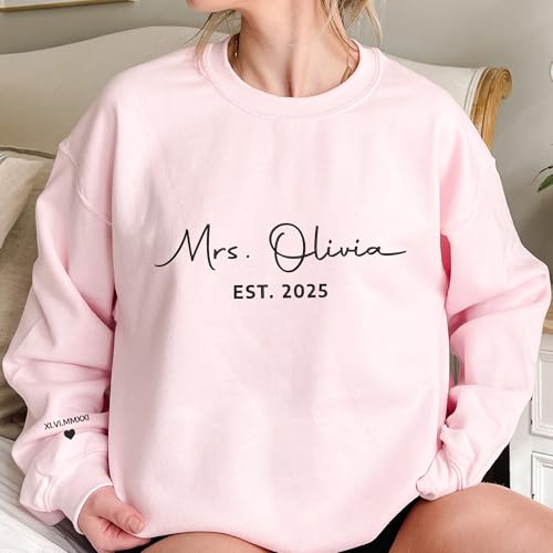 GODMERCH Custom Embroidered Mrs Sweatshirt - Future Mrs Hoodie, Bride Sweatshirts, Gifts for Her Wedding Bride to Be Engagement Bridal Shower Bachelorette Party2
