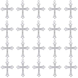 Dijes De La Virgen De Guadalupe SUNNYCLUE 1 caja de 40 piezas de Diamantes de Imitación Cruz Encanto Virgen Nuestra Señora de Guadalupe María Rosario Cuentas Micro Pavé Circonita Cúbica Crucifijo Elegante Cruz Encantos para Hacer Jo