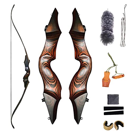 Pg1Archery 60'' Takedown Recurve Bow 30-60Lbs Right Hand For Outdoor Targets Practice Hunting Longbow (30Lbs) #TOP8