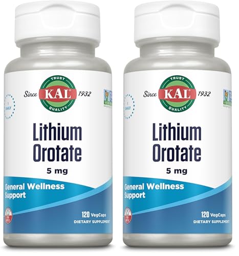KAL Lithium Orotate 5 milligrams | Low Serving of Chelated