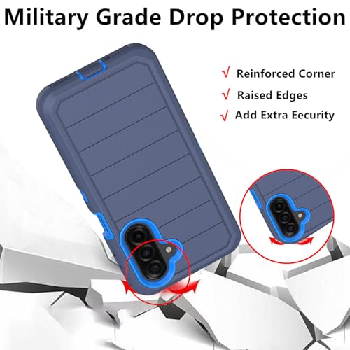 AZSXLG Capa protetora 3 em 1 para Samsung Galaxy A17 5G (azul, A17)