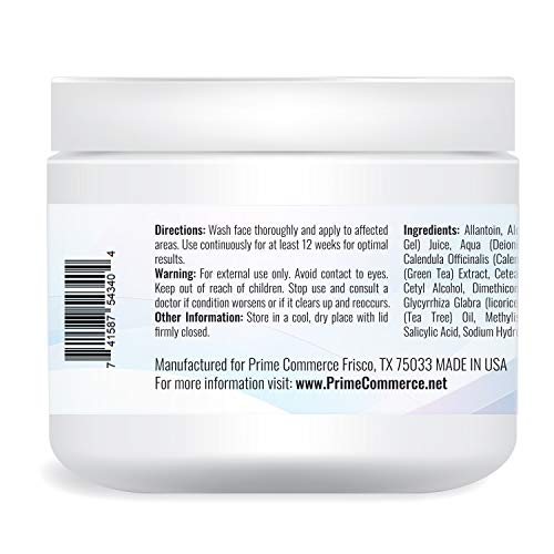 Salica | Acne Treatment Cream With Salicylic Acid & Tea Tree Oil, 4Oz – For Acne Scar, Pimple, Cystic, Back Acne, Blackhead #TOP1