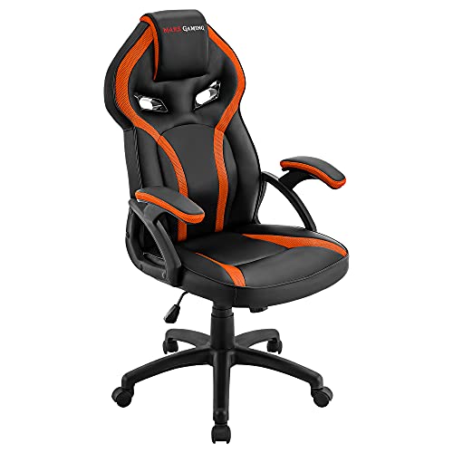 Mars Gaming Mgc118bo, Silla Gaming Ergonómica En Pu Y Nylon, Regulable, Naranja