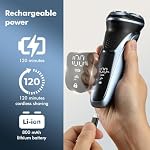 Travel Electric Shaver for Men:5D Floating Head Shavers for Men, Smooth Shave Ready in Seconds - IPX7 Waterproof Wet or Dry, Stainless Steel Blades, USB-C Rechargeable