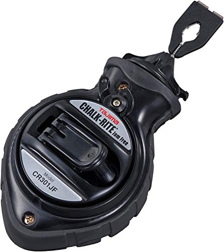TAJIMA Chalk Box - Chalk-Rite Jam Free Snap-Line with Extra Bold 1mm Chalk Line & Five Gear Quick Retrieval - CR301JF,Black (1)