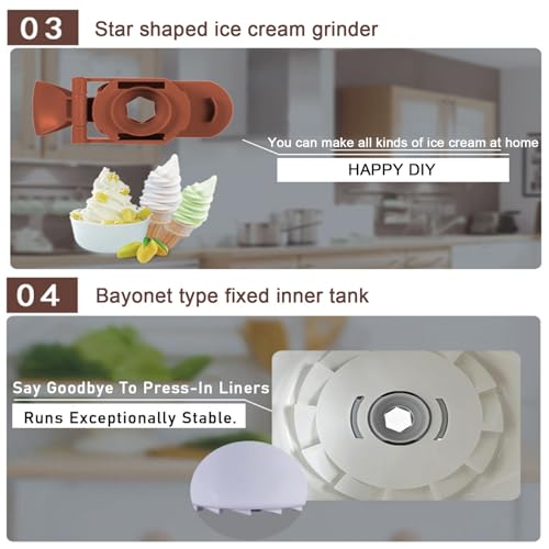 1L DIY Kitchen Automatic Mini Fruit Softeismaschine, Softeismaschine für zuhause, Tragbare Softeismaschine mit Kompressor, Maschine für Heim-Eismaschine, Softeismaschine mit großer Kapazität – Bild 5