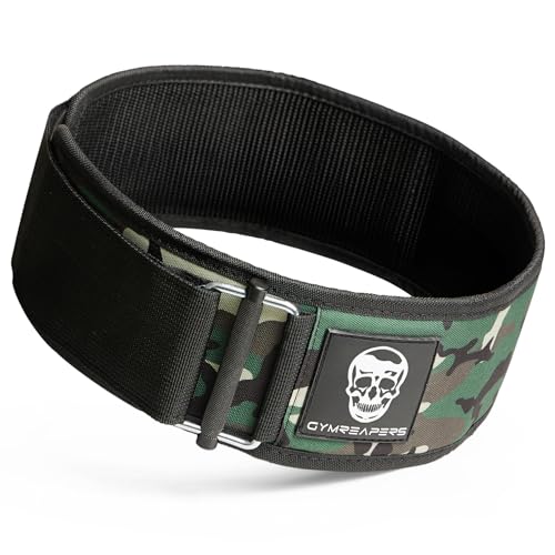 Image of Gymreapers Quick Locking Weight Lifting Belt for Men Gym Belt for Powerlifting Deadlift Belt with 4 Inch Neoprene Metal Buckle Back Support Weightlifting Belt Women