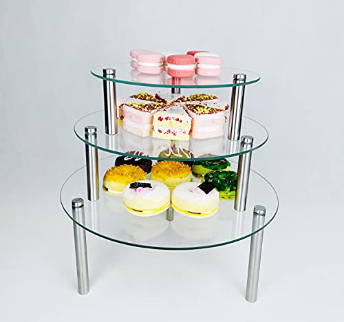 3 Pcs Round Tempered Glass Cake Stands Set 8 10 13 Inch Cupcake Display Stand Plate for Dessert Table Serving Platter - Image 8
