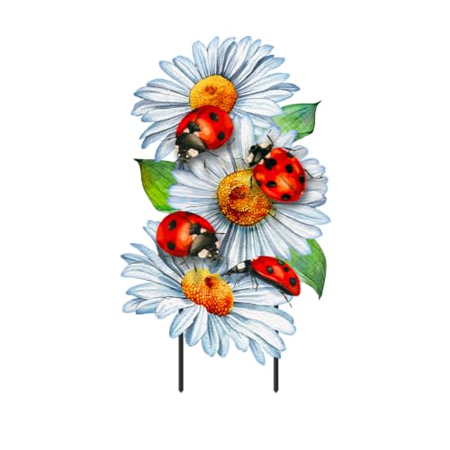 Briarwood Lane Spring Metal Art 27x15 Ladybugs and Daisies for Spring Metal Art