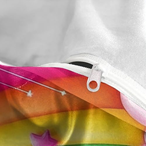 Parure de lit arc-en-ciel 135x200 housse de couette 3D microfibre enfant - 8