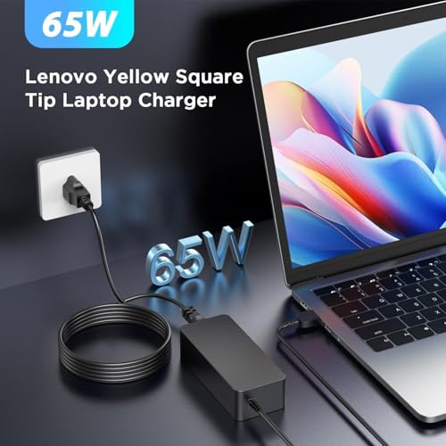 Image of 65W Laptop Charger Compatible with Lenovo Thinkpad T460 T470 T470S T430 T440 T440S T440P T450 T460S T560 E440 E450 E550 E560 G50 G50-45 G50-70 Z50 Z50-70 AC Adapter Power Supply Cord Plug (LE 65W USB)