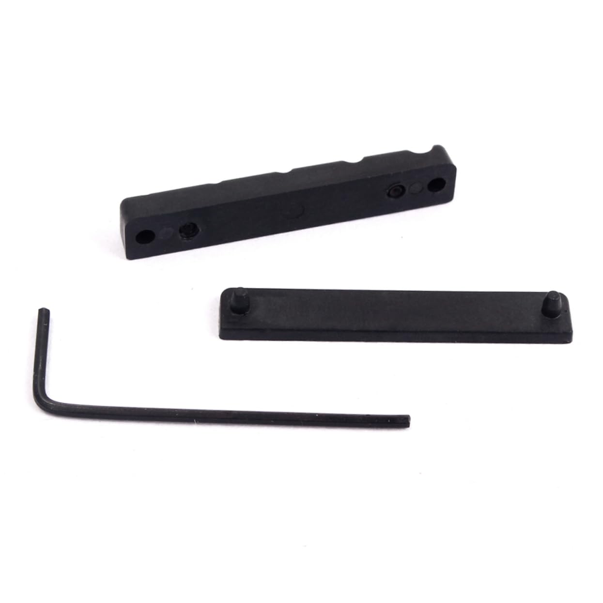 HEMOTON 5 String Bass Guitar Nut and Bridge Set Black 1.5mm Wrench Modern Design Gl401 Random