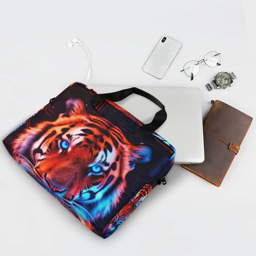 Bolso para laptop 15.6 pulg con asa y correa roja y azul miniatura 7