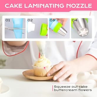 6/3PCS Extra Large Russian Piping Tips, Stainless Steel Flower Piping Tips Rose Floral Icing Nozzles for Cake Decorating, Frosting, Cream Flower DIY Cookies, Desserts Baking Tools (3PCS-B)