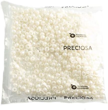 Preciosa Czech Seed Beads 32/0 (8mm) Opaque Ceylon Pearl Dyed - 250g Bulk Bag Beads for Jewelry Making and Crafts