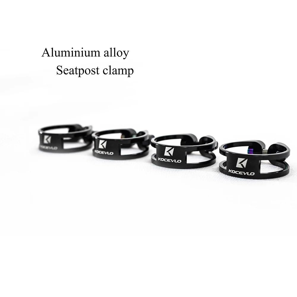 Collarino Reggisella Morsetto reggisella 31,8/34,9 mm tubo sella in alluminio Viti in titanio bici MTB(Al 34.9 black screw)