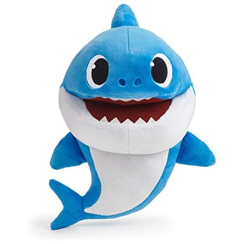Boti 36477 Baby Shark Handpuppe, Papa Hai mit Soundfunktion und Geschwindigkeitskontrolle, ca. 27 x 21 x 14 cm groß aus weichem Polyester Cover
