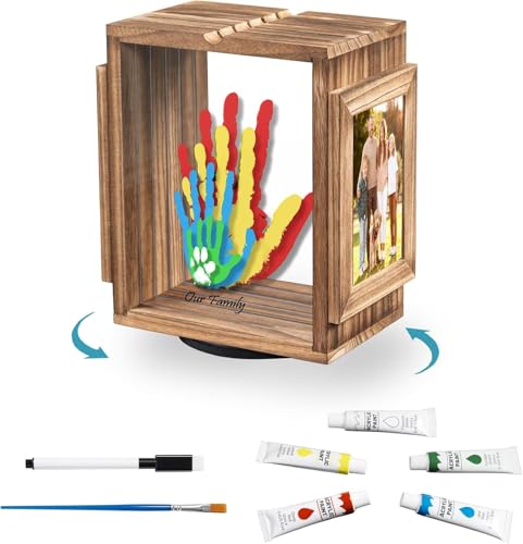 Emfogoo 360° Drehbares Familien Handabdruck Set, Baby Handabdruck und Fußabdruck Set, Perfekte Geschenkidee für Zimmer Kinderzimmer Fußabdruck und Pfotenabdruck