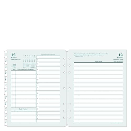 FranklinCovey - Original Planner Refill | Two Pages Per Day - Ring-Bound Planner (Monarch Jan 2026 - Dec 2026)