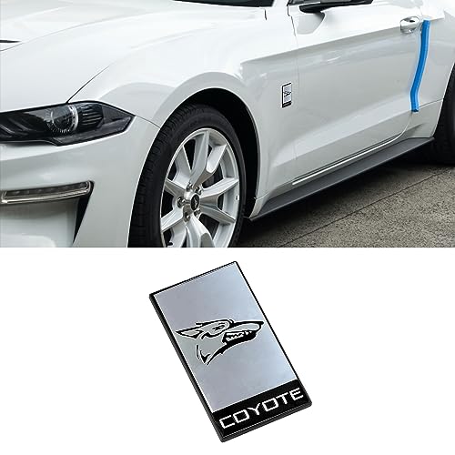 Image of 1PC Coyote Head Logo Fit for Car Body Fender Side Or Rear Trunk Metal Emblem Badge Sticker Decal Exterior Accessories (Silver)