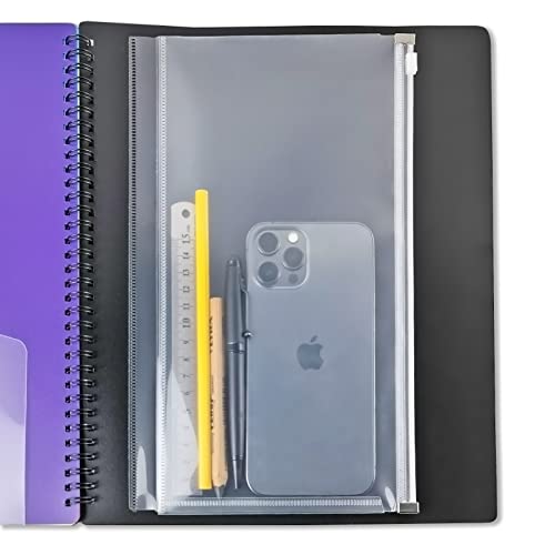 Binditek 12 Pocket Poly Project Organizer With 6 Dividers, Folder Organizer Binder With Front Cover Pocket, Metal Wire Binding Spine, Letter Size #TOP4