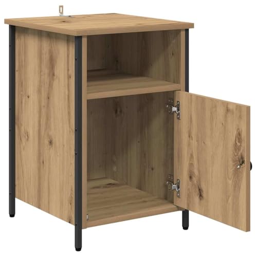 Table de chevet rustique avec espace de rangement bois chêne Artisan moderne - 6